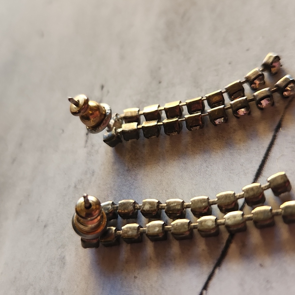 rhinestone drop earrings - Picture 6 of 7